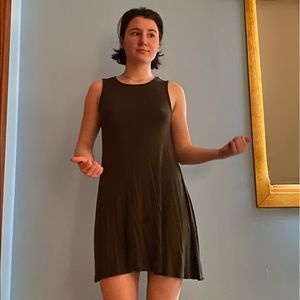 super soft deep green little sundress